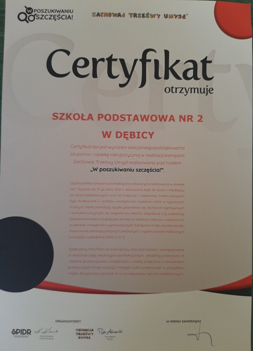 OGÓLNOPOLSKA KAMPANIA – ZACHOWAJ TRZEŹWY UMYSŁ