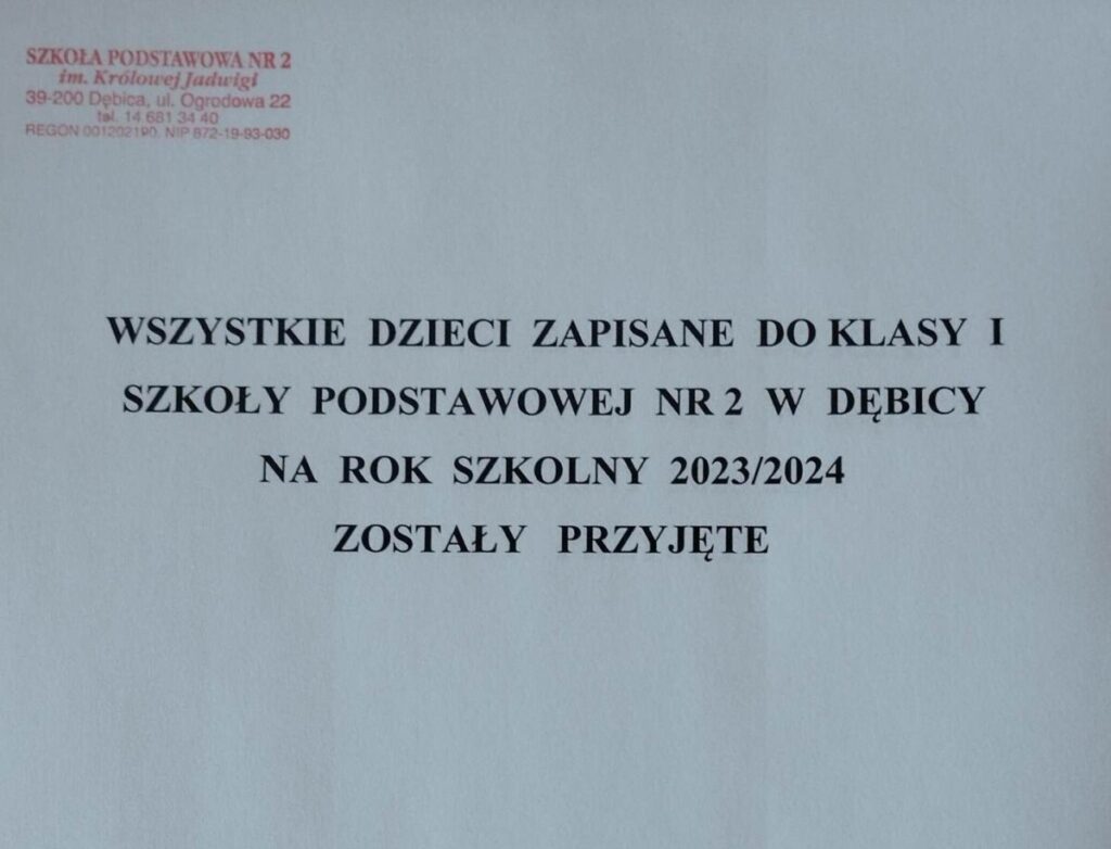 KLASA PIERWSZA