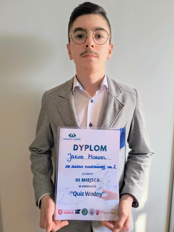 JAKUB MORDEL III MIEJSCE W KONKURSIE „QUIZ WODNY”