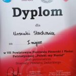 Urszula Stachowicz zdobyła I miejsce w VII Powiatowym Festiwalu Piosenki i Pieśni Patriotycznej „Polski my Naród”!